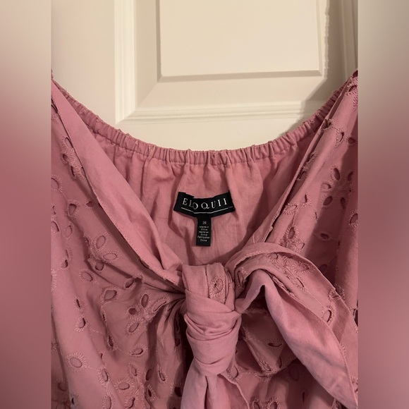 ELOQUII Women's Plus Size Eyelet Tie Front Maxi Dress Size 28 - Picture 5 of 6